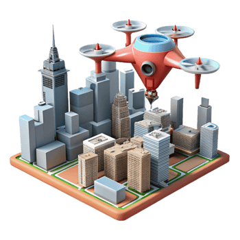 wonderful traditional Drone Mapping City Skyline Aerial View Isolated genuine png