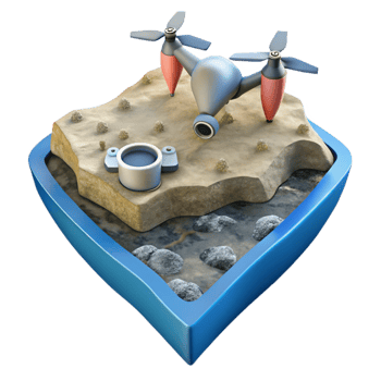 stunning artistic Drone Mapping Coastline Isolated Cutout original png