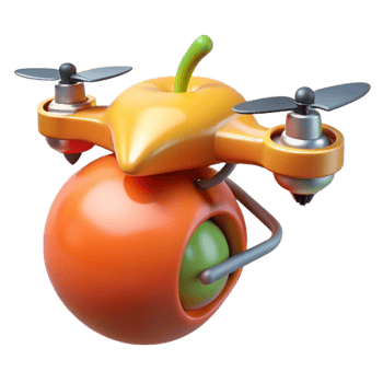 elegant abstract Drone Monitoring Fruit Ripeness Transparent high quality png
