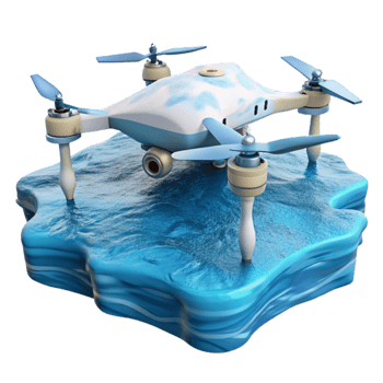 vibrant artistic Drone Over Water Surface Cutout png