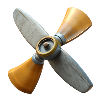 serene minimalist Drone Propeller Blade Detail Transparent Background original png