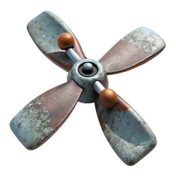 wonderful rustic Drone Propeller with Detailed Texture Isolated authentic png