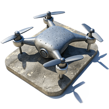 elegant contemporary Drone Shadow Cast on Ground Cutout original png