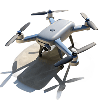 dramatic creative Drone Shadow Cast on Ground Cutout png