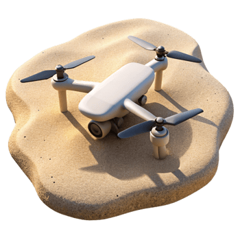 serene artistic Drone Shadow on Sandy Beach Isolated authentic png