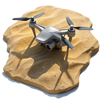 magnificent artistic Drone Shadow on Sandy Beach Isolated genuine png