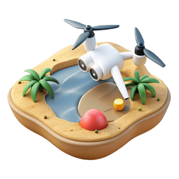 extraordinary creative Drone Surveying Beach Area Transparent authentic png