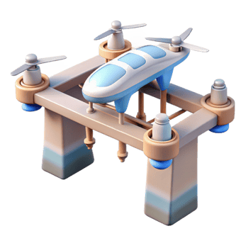 dramatic minimalist Drone Surveying Bridges Transparent detailed png