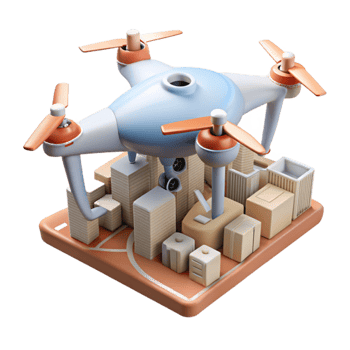 stunning modern Drone Surveying Cityscape Top View Transparent premium png