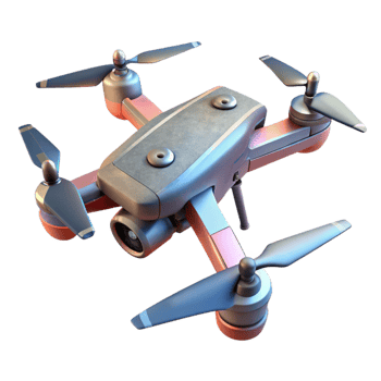 stunning minimalist Drone Top View with Propellers Transparent Background professional png