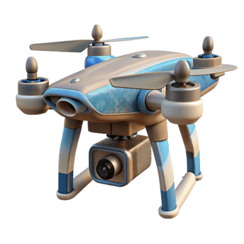 impressive classic Drone with Attached Camera Isolated original png