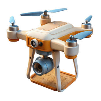 elegant traditional Drone with Attached Lidar Scanner Isolated high quality png