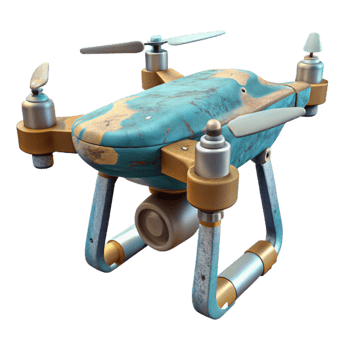 extraordinary vintage Drone with Attached Lidar Scanner Isolated detailed png