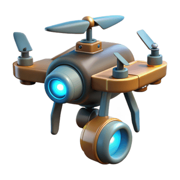 wonderful classic Drone with Attached Searchlight Cutout genuine png