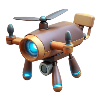 magnificent modern Drone with Attached Searchlight Cutout high resolution png