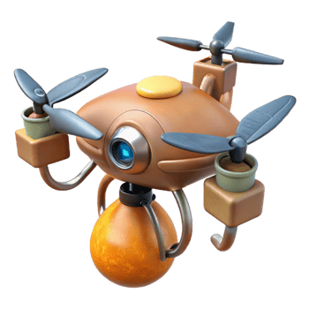wonderful modern Drone with Attached Seed Dispenser Isolated premium png