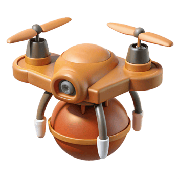 Drone with Attached Seed Dispenser Isolated png