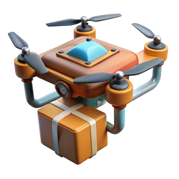vibrant abstract Drone with Attached Sensor Cutout high quality png