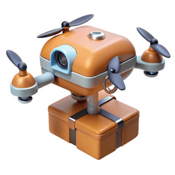 dramatic traditional Drone with Attached Sensor Cutout premium png