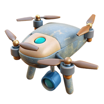 impressive classic Drone with Attached Sensor Cutout original png