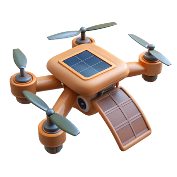 impressive modern Drone with Attached Solar Panel Isolated exclusive png