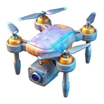 impressive vintage Drone with Attached Thermal Imaging Camera Cutout professional png