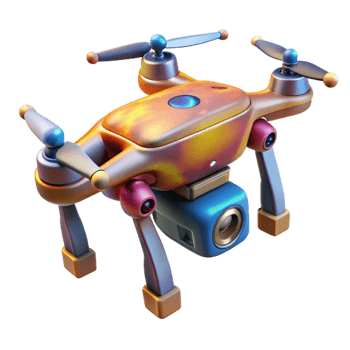 serene traditional Drone with Attached Thermal Imaging Camera Cutout detailed png