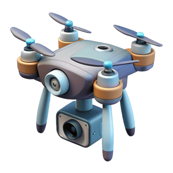 beautiful classic Drone with Camera Capturing Panoramic View Isolated original png