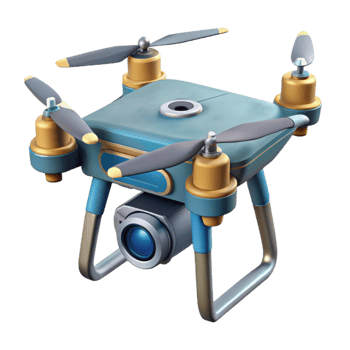 vibrant creative Drone with Camera Capturing Panoramic View Isolated png