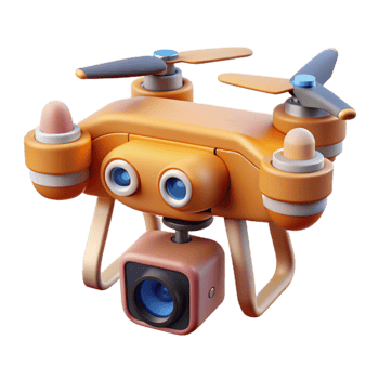 elegant creative Drone with Camera Focusing on Subject Isolated genuine png