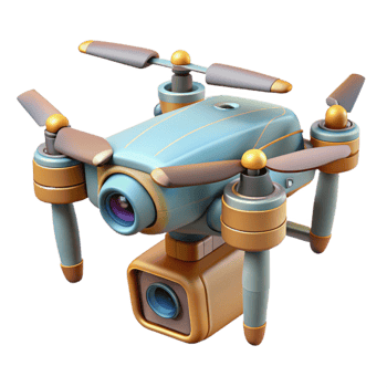 stunning vintage Drone with Camera Gimbal Rotating Cutout professional png