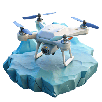 beautiful classic Drone with Camera Gimbal Rotating Cutout detailed png
