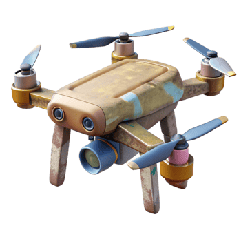 stunning abstract Drone with Camera Gimbal Rotating Cutout genuine png