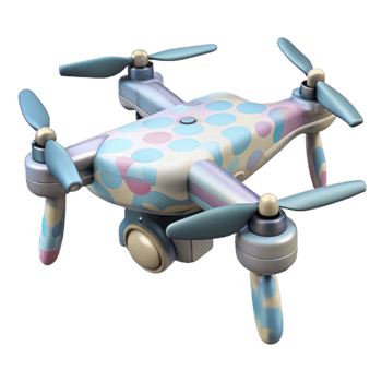 magnificent abstract Drone with Camera Pointed Downward Isolated detailed png