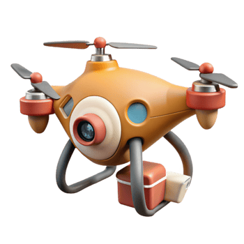 serene rustic Drone with Emergency Landing System Transparent Background authentic png