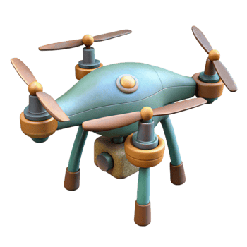 beautiful contemporary Drone with Extended Antenna detailed png