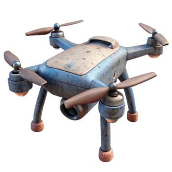 impressive vintage Drone with Extended Arms Isolated Cutout high quality png