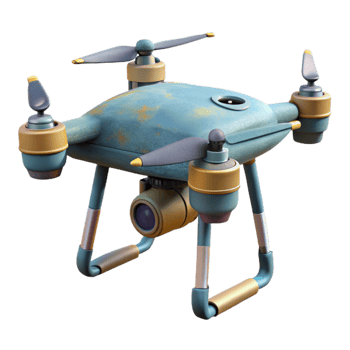 magnificent creative Drone with Extended Landing Gear Isolated high quality png