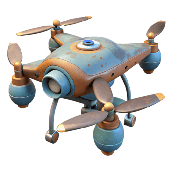 Drone with Extended Landing Gear Isolated png