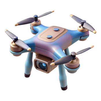 vibrant vintage Drone with First Person View Camera Transparent Background professional png