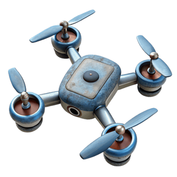 beautiful artistic Drone with Four Rotors Top View Element png