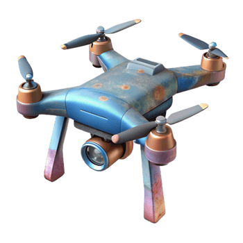 dramatic artistic Drone with High Resolution Camera Isolated authentic png