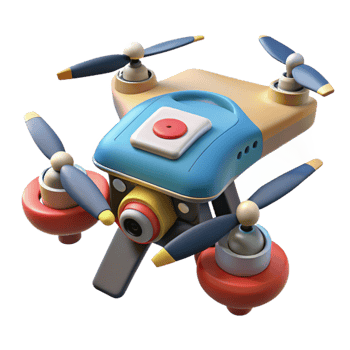 vibrant contemporary Drone with Integrated Gps Module Transparent Background genuine png