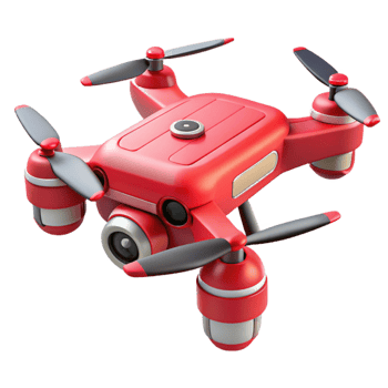 elegant minimalist Drone with Red Accents Isolated Cutout original png