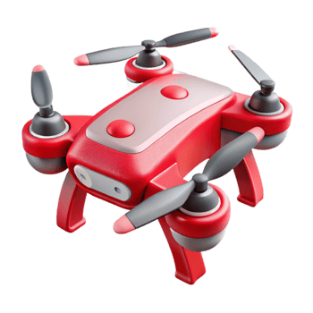 extraordinary modern Drone with Red Accents Isolated Cutout genuine png