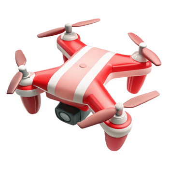 stunning contemporary Drone with Red and White Color Scheme Cutout high resolution png