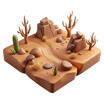 dramatic rustic Drought Parched Landscape Brown Isolated genuine png