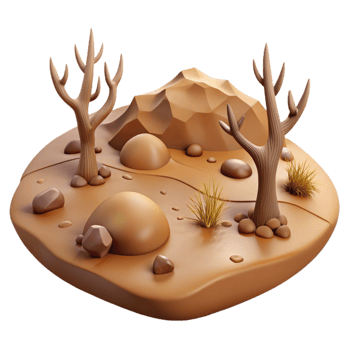 extraordinary contemporary Drought Parched Landscape Brown Isolated professional png