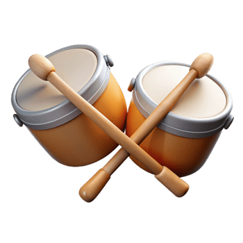 serene contemporary Drum Sticks Pair Top View Wood Isolated on Transparent Background professional png
