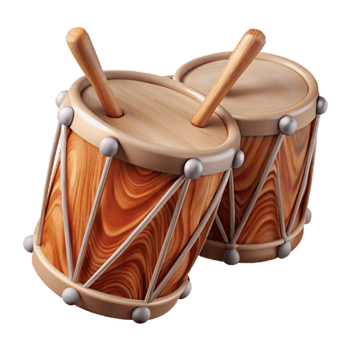 elegant modern Drum Sticks Wood Grain Detail Isolated authentic png
